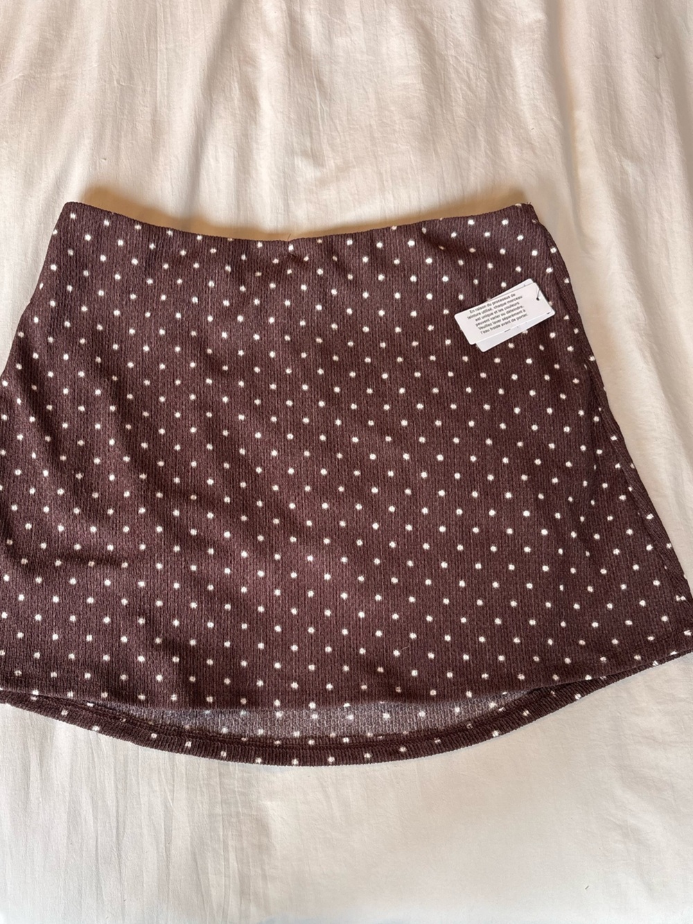 Ardene Brown and White Polka Dot Skirt